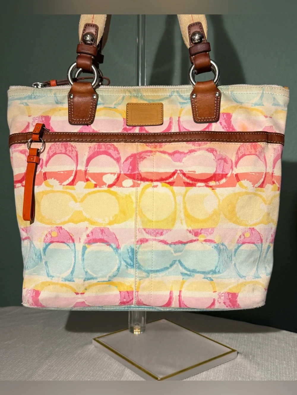 Coach 11756 Hamptons Weekend Watercolor Signature Tote Y2K Scribble Bag